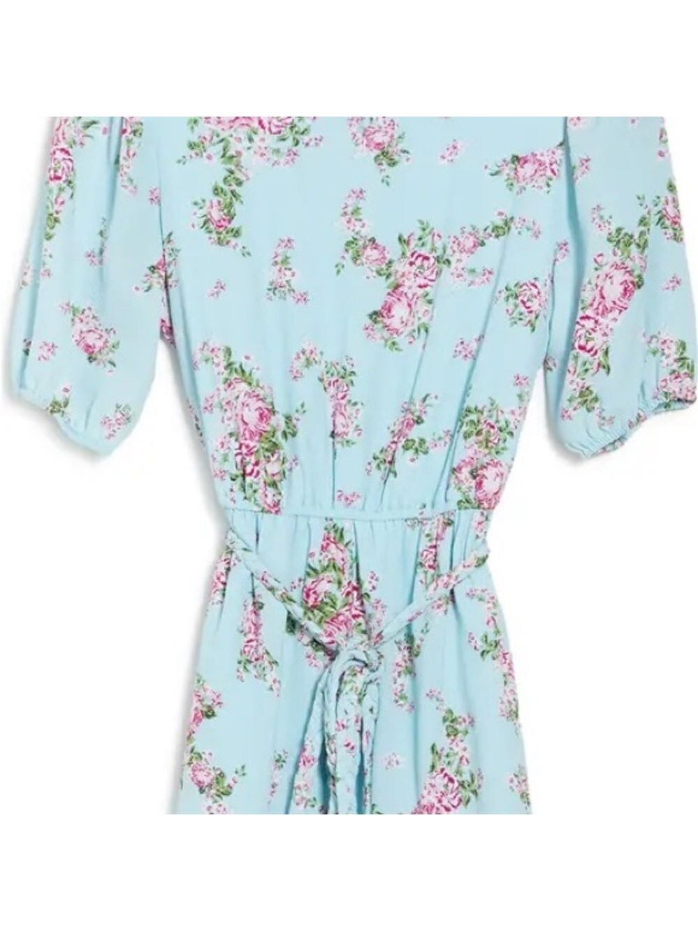 Sage Collective Floral Print Flowy Dress Pastel Blue Size 12 $98 NWT - Picture 3 of 6
